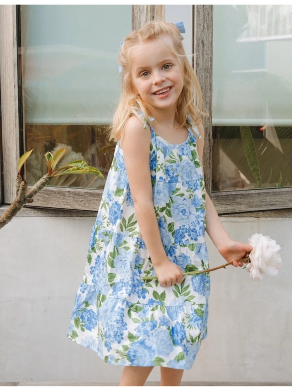 Show Me Your Mumu Girls Blue Floral Dress Size 2T | Coastal Cottagecore Toddler
